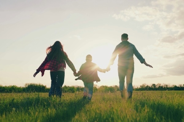 Family holding hands